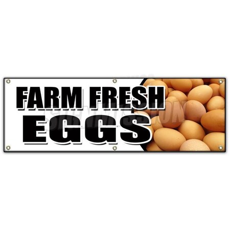 Signmission FARM FRESH EGGS BANNER SIGN organic range free milk dairy cheese brown B-72 Farm Fresh Eggs